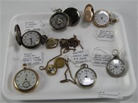 TRAY: ASS'T VINTAGE & DÉCOR POCKET WATCHES
