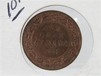 TRAY: 1917 CDN LARGE CENT COIN