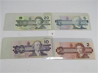 TRAY: 4 ASS'T BANK OF CANADA BANK NOTES