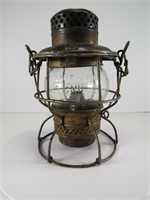 ANTIQUE CNR CLEAR GLASS RAILROAD LANTERN