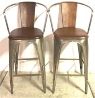 Butler metal & leather barstools