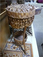 UNIQUE WOVEN STANDING SEWING BASKET