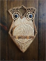 Wicker Owl Coasters with Wall Hanging Basket