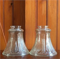 Vintage Clear Glass Sconce Shades ~ Set Of 2