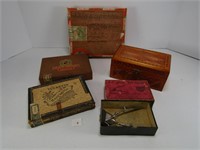 CIGAR BOXES, 8.25" WIDE WOODEN BOX & CLIPPERS