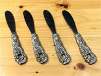 Aluminum Repousse Cheese Spreader Knives