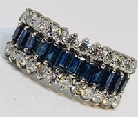 18KT WHITE GOLD 1.00CTS SAPPHIRE & 1.00CTS DIA.