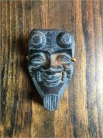Vintage Cast Iron Tribal Mask Wall Hanging