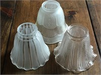 Lot of 3 Vintage Glass Sconce Shades