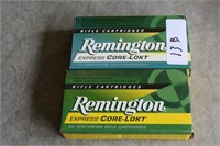 2 BOXES OF REMINGTON 35 REM EXPRESS COR-LOKT AMMO