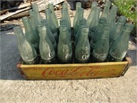 24 Coke Bottles & Wood Box