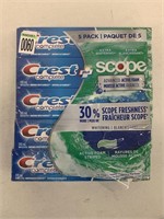 CREST 5 PACK TOOTHPASTE