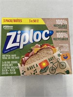 ZIPLOC RECYCLABLE PAPER BAGS 3 X 50 BAG PACK