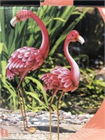 BRIGHT PINK FLAMINGO PAIR 35IN TALL