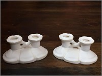 WELLER POTTERY Double Candle Candlestick Holders