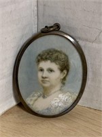 Small Victorian Portrait On Ivory (signed)
