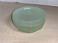 Art Deco Uranium Glass Trinket Box 1900-1920’s