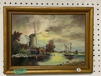 Framed Painting On Board Signed M. Brown