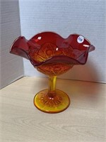 Imperial Glass Amberina Compote