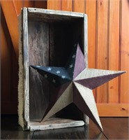 Vintage Wooden Box And Decorative Wall Star