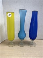 3 Vintage Bud Vases