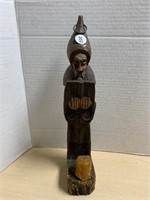 Wood Carved Figure Candle Holder