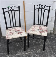 2 metal dining chairs