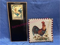 Rooster chalkboard picture & rooster seat cushion