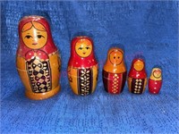 Hand painted USSR nesting dolls #7