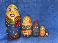 Hand painted India nesting clowns