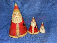 Hand painted nesting Santa (cone shape)