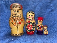 Hand painted USSR nesting wise men