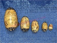 Hand painted nesting eggs (maps)