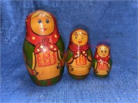 Hand painted USSR nesting women