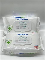 *2PC LOT*60WIPES ANTIVIRAL ALCOHOL WET WIPES
