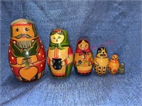 Hand painted USSR nesting family