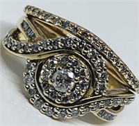 10KT YELLOW GOLD 1.10CTS DIAMOND RING