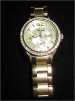 Fossil Gold w/ Crystals Watch