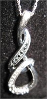.925 Sterling Chain & Pendant w/ Genuine Gems