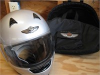 Silver Harley Davidson Helmet & Fleece Lined Bag