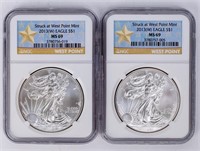 Coin (2) 2013-W American Silver Eagles NGC MS69.