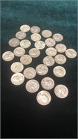Lot of 28 Silver Quarters Dated 1963