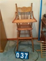 PRESSED BACK CANE SEAT HIGHCHAIR