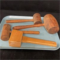 Tray Of Wooden Mallets