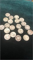 Lot of 20 Silver Quarters 1943