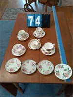 5 CUP & SAUCER SETS W/ EXTRA PLATES