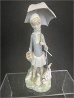 Lladro Girl with Umbrella #4510, 10.5"h