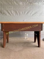 Short wooden bench