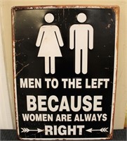 Metal Men To The Left sign