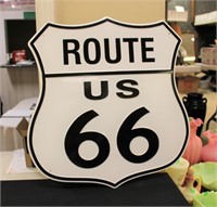 Large metal Route 66 sign, UPS Shipping